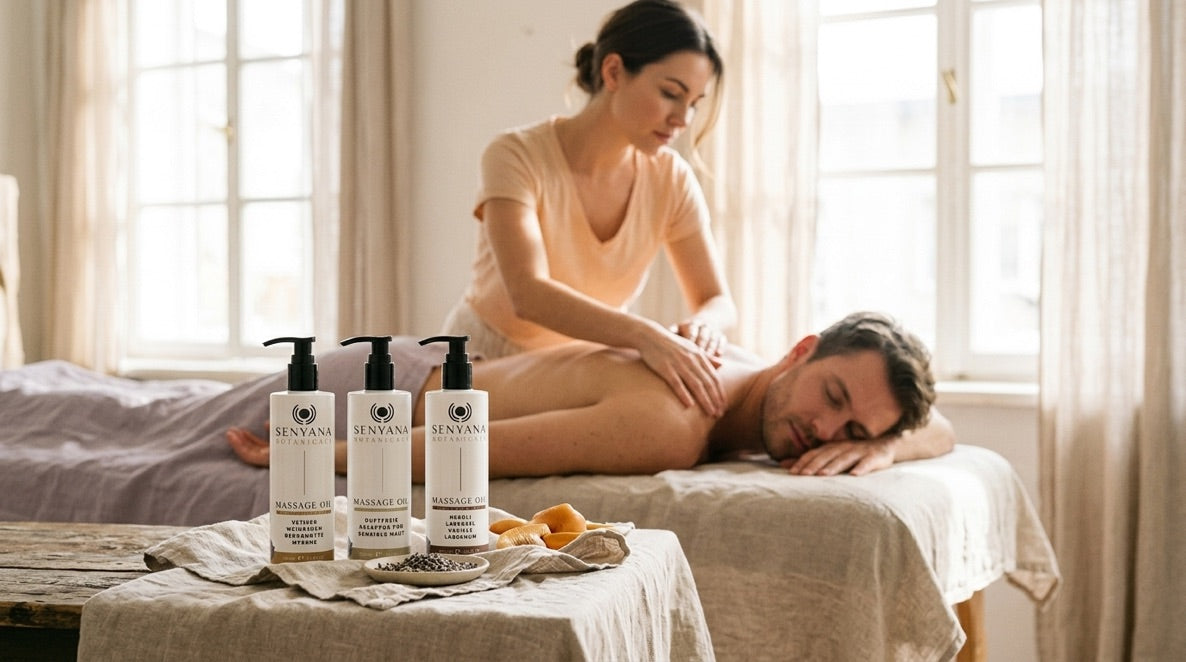 A slow back massage with Sényana botanical massage oils